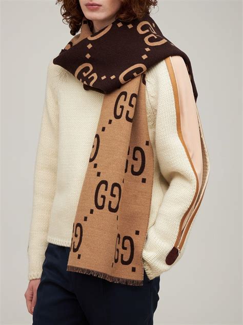 gucci jaquard scarf|gucci wool scarf sale.